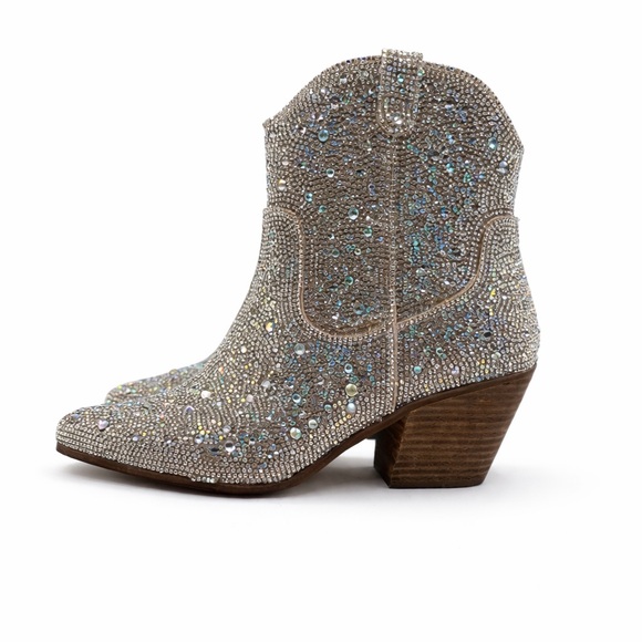 Matisse Harlow Sparkly Rhinestone Western Ankle Crystal Cowgirl Booties Size 7.5 - Picture 3 of 16